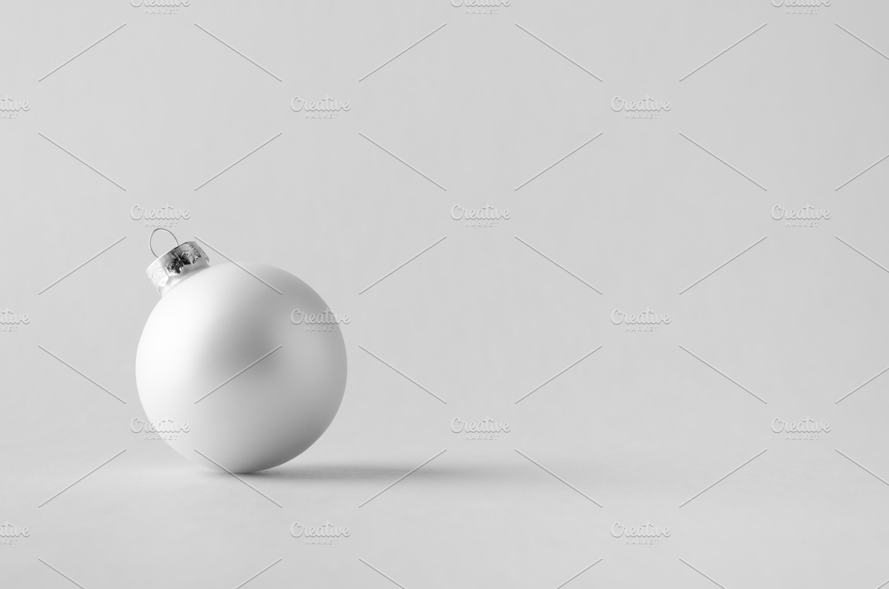 White matte Christmas ball, a Holiday Photo by Shablon
