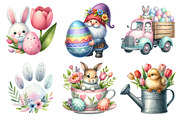 Happy Easter Watercolor Clipart, an Illustration by Daily.Designs (Thumbnail 5 of 5)