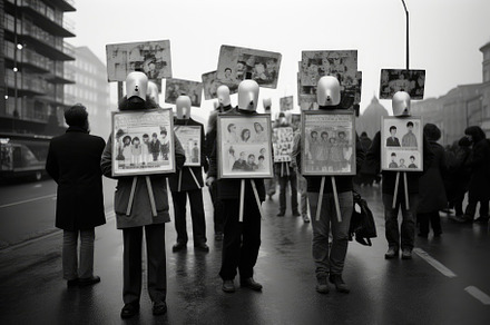 People Walking Down Street Holding S, a Photo by Iftikhar Alam