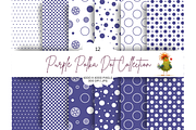 Purple Polka Dot Seamless Design Set, a Pattern Graphic by Earley Bird Design Studio (Thumbnail 1 of 8)