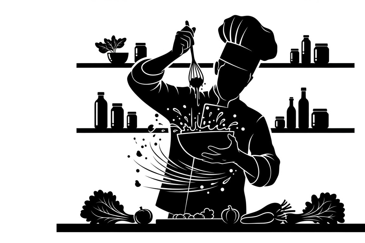 High-quality chef cooking silhouette, an Illustration by Amazin_art (Photo 16 of 31)