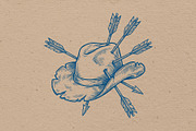 Old cowboy hat hit arrows, an Object Illustration by Vectorlina (Thumbnail 1 of 5)