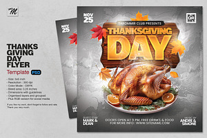 Thanksgiving Day Flyer Template, a Flyer Template by Tarommir