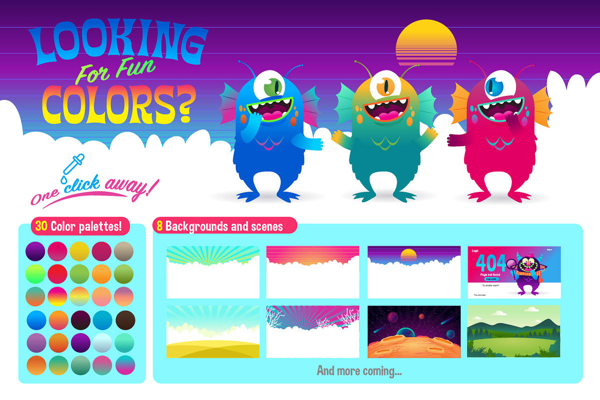 Freaky Monsters Bundle, an Animal Illustration by Asaelv Shop! (Photo 6 of 8)