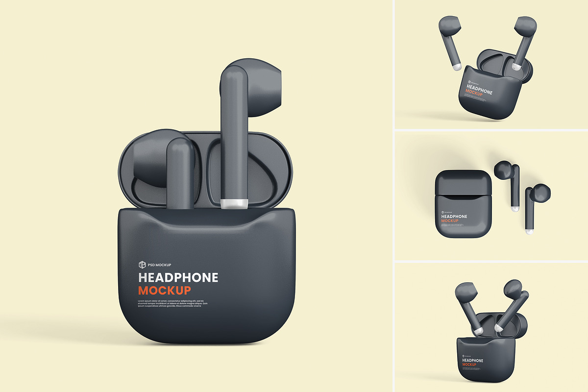 Earphone Mockup, a Wearable Device Mockup by tiyasprabawa (Photo 1 of 5)