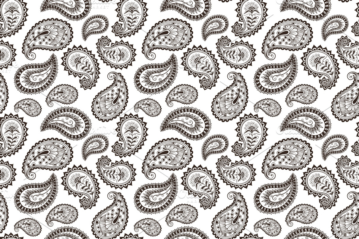3 vector paisley seamless pattern., a Pattern Graphic by Zarica Art (Photo 2 of 5)