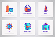 AIDS & HIV | 16 Thin Line Icons Set, an Outline Icon by Alex Blogoodf (Thumbnail 4 of 7)