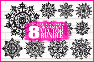 Floral Mandala Vector Set, an Illustration by jahid234