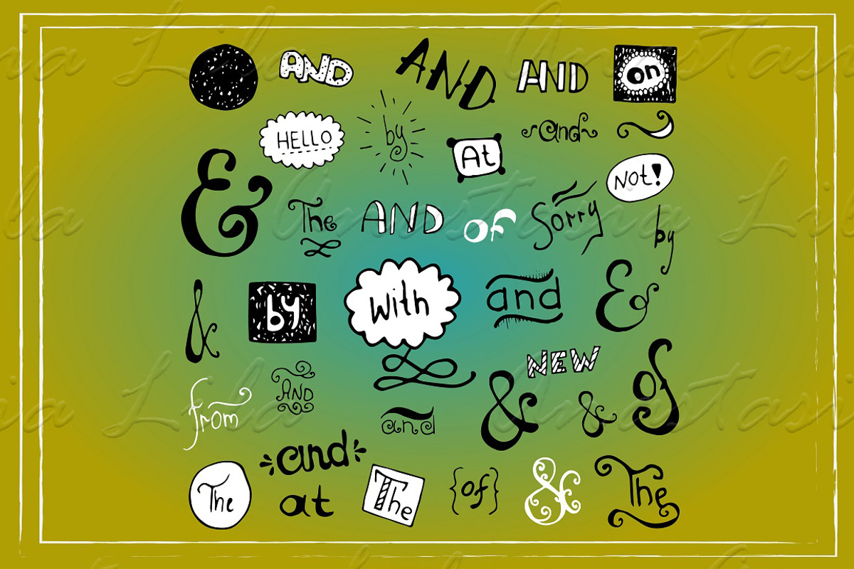 Set of hand-drawn ampersands preview 2