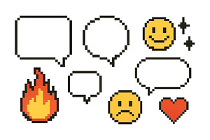 Colorful pixel art speech bubbles, an Arts & Entertainment Photo by ZinetroN