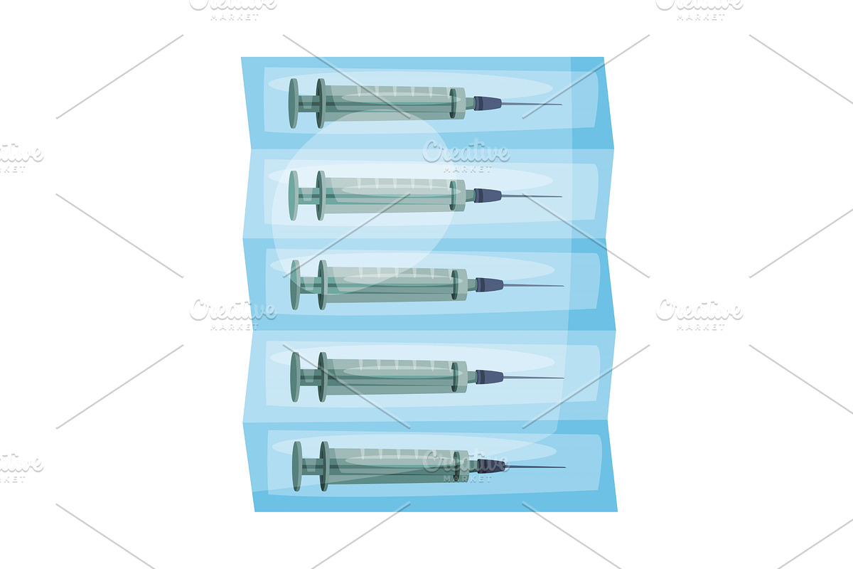 Medical Syringes, First Medical Aid, a Healthcare Illustration by TopVectors