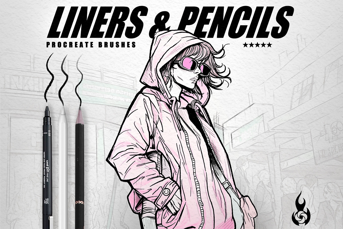 Procreate Brushes - Liners & Pencils, a Brush Add-On by Easy Procreate (Photo 7 of 9)