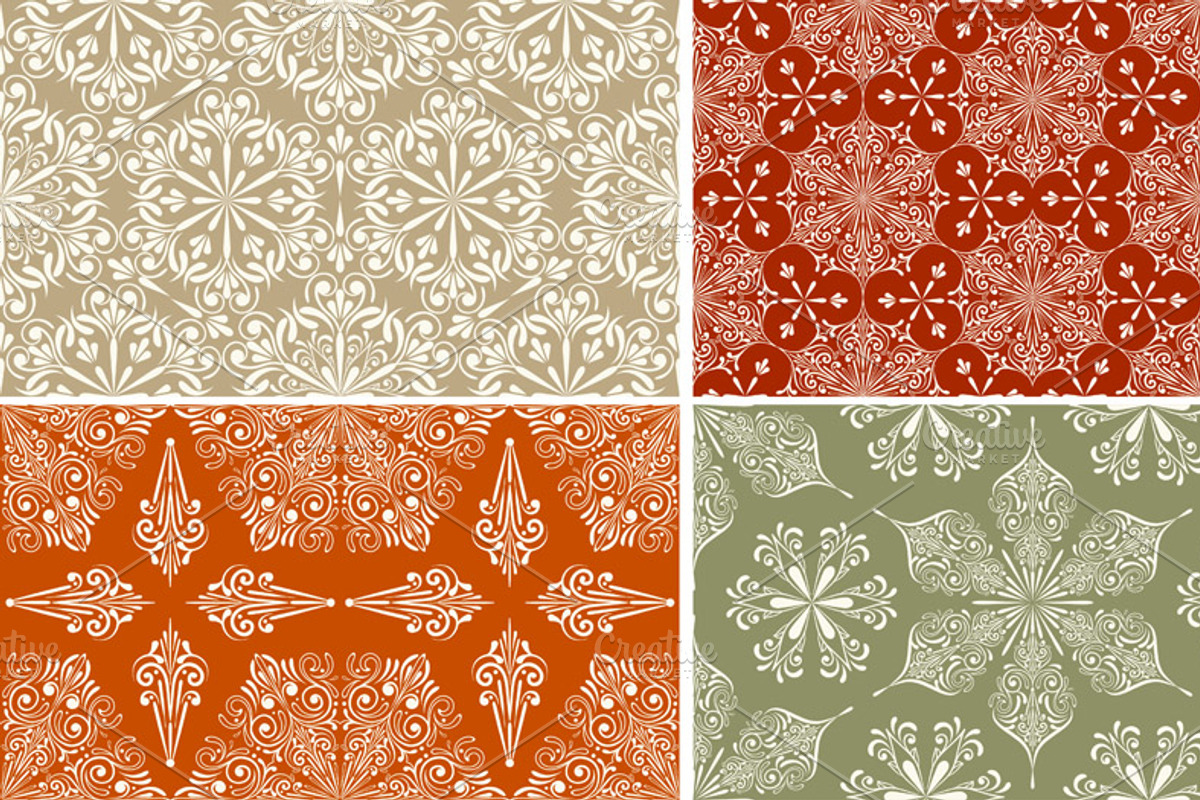 4 Vector Seamless Winter Patterns