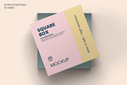 Square Box with Lid Mockups 10 Views, a Packaging Mockup by Illusiongraphic (Thumbnail 8 of 21)
