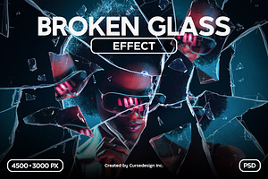 Broken Glass Photo Effect, a Layer Style Add-On by Cursedesign