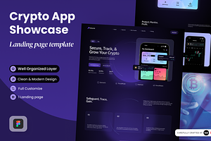 Crypto App Showcase Landing Page, a Landing Page Template by SLAB! Design