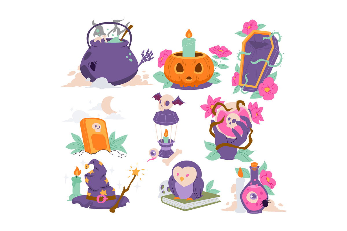 Spooky Cute Halloween Elements, an Object Graphic by Vesvocrea (Photo 4 of 5)