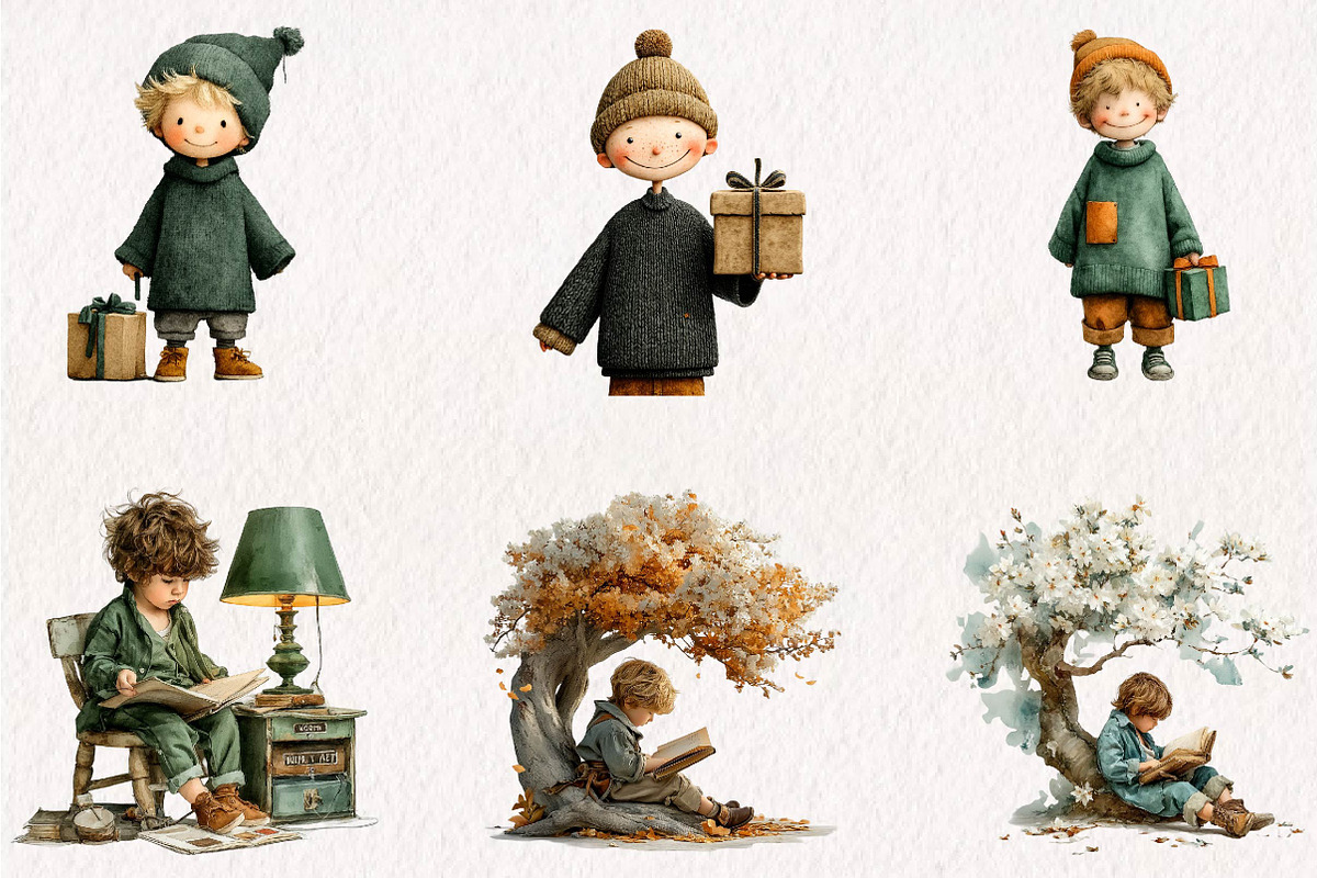 Children Clipart Mega Bundle, a Seasonal Illustration by CreationArt (Photo 3 of 7)