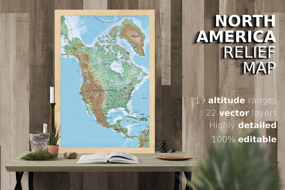 Shaded Relief Map of North America, an Education Illustration by Cartorical (Photo 2 of 7)