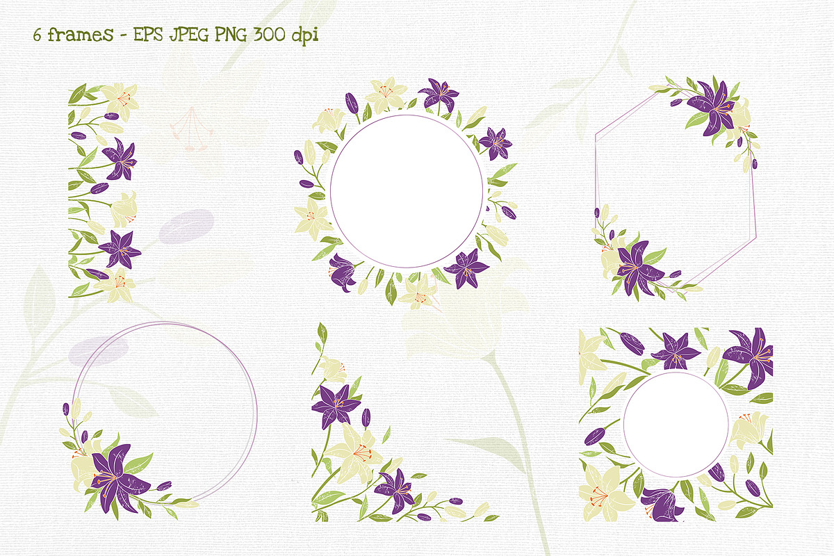 Lily Flower Vector Clipart, an Illustration by Hanna's ArtLab (Photo 3 of 8)
