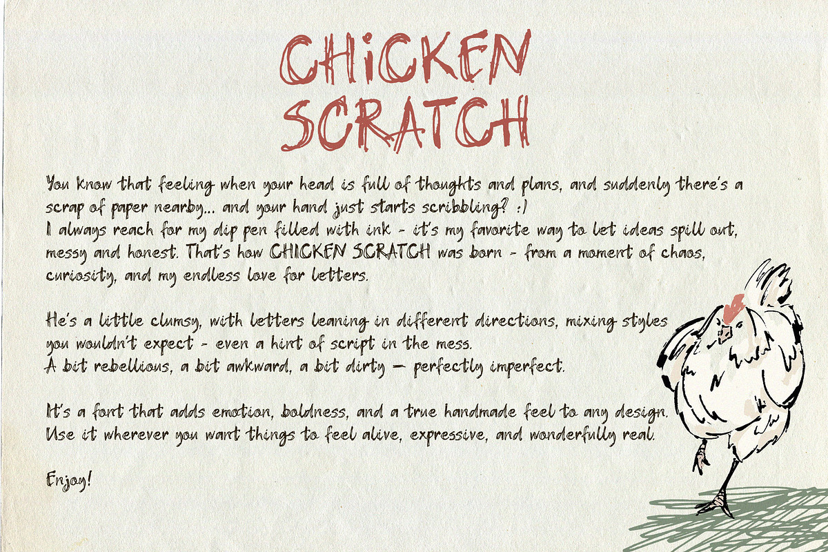 Chicken handwritten scribble font, a Handwritten Font by TD fonts (Photo 3 of 10)