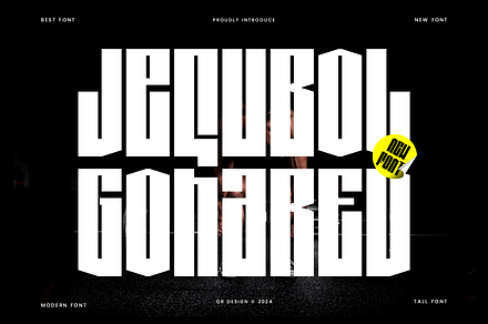 Jequbol Gohared Tall Condensed Font, a Sans Serif Font by QR Design Studio