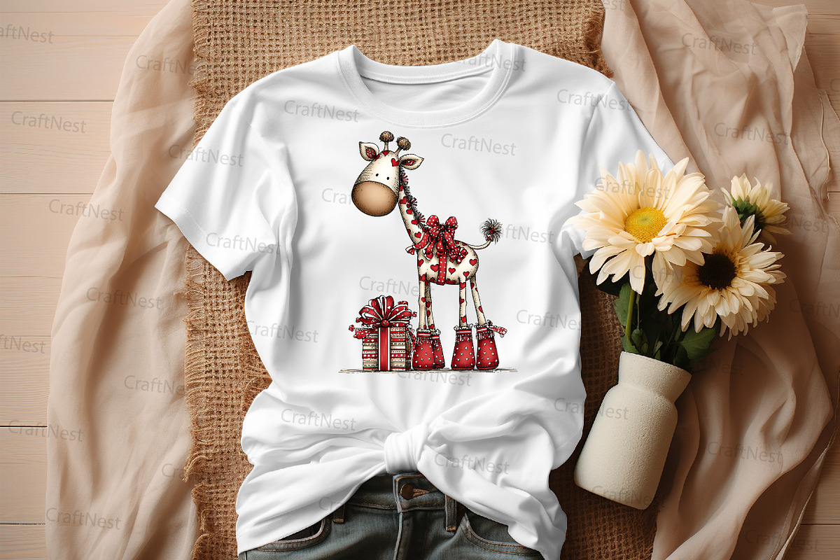 Whimsical Christmas Giraffe Clipart, an Illustration by Craft Nest (Photo 8 of 8)