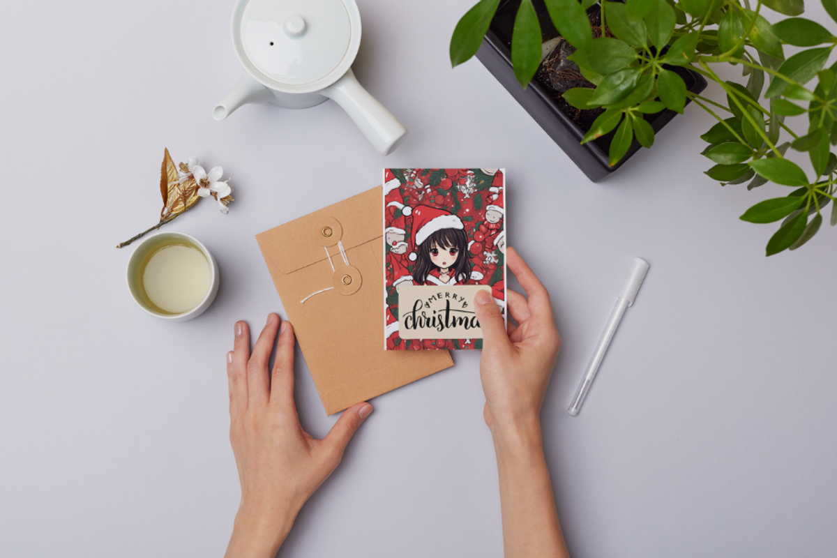 Christmas Card Design Bundle 7 Anime, a Card Template by Jay Major Designs (Photo 3 of 10)