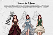 Gothic Dress Stamp Brushes Set, a Brush Add-On by Selentaori Studio (Thumbnail 9 of 12)