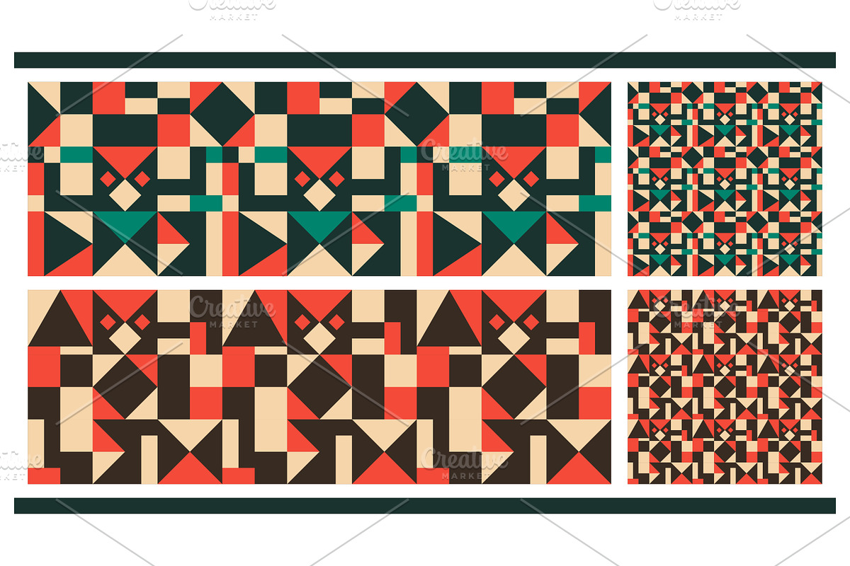 Abstract Geometric Seamless Patterns, a Pattern Graphic by Creative Backgrounds (Photo 1 of 4)