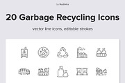 Waste Recycling Icons, an Outline Icon by Nadiinko (Thumbnail 1 of 2)