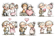 Old Couple Valentine Day Clipart, an Illustration by Pixels.Craft (Thumbnail 5 of 5)