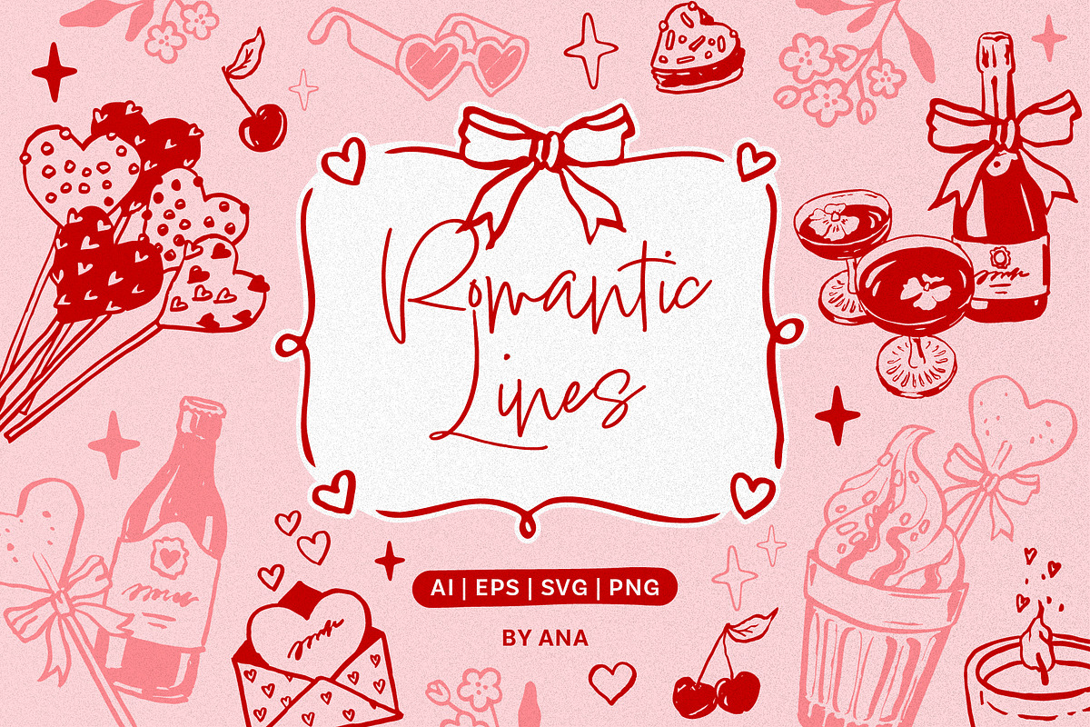 Hand Drawn Romantic Love Collection, a Decorative Illustration by Wild and Wonder by Ana (Photo 1 of 10)