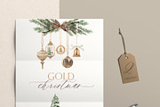 Gold Christmas Watercolor Clipart, a Decorative Illustration by Beigetime (Thumbnail 10 of 18)