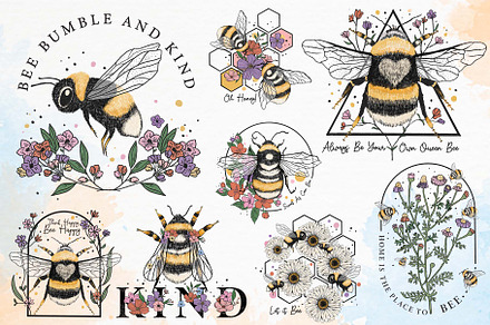 Bee with Flower Sublimation Bundle, a Graphic by Moon Studio