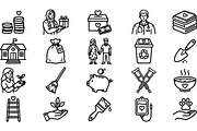 Charity And Care Line Icons Set, an Illustration by designvectx (Thumbnail 3 of 3)