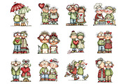 Funny Valentine Old Couple, an Illustration by Design Market (Thumbnail 2 of 3)