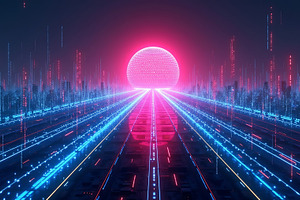 Futuristic city neon lights digital, an Arts & Entertainment Photo by Artonix