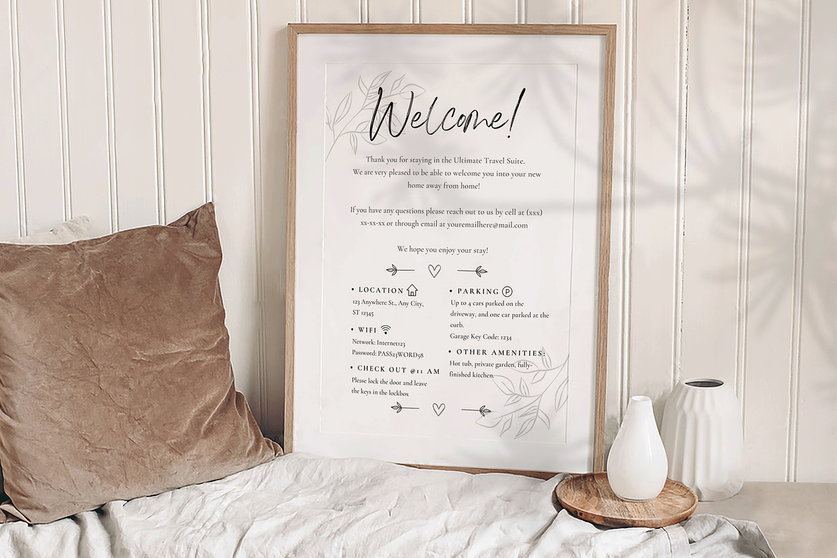 Airbnb Welcome Sign Canva Template, a Templates & Theme by Cosmic Design (Photo 5 of 8)