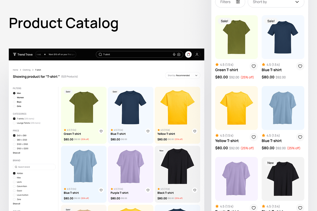 Trendtrove: Fashion eCommerce Websit, an UI Kit Template by Fluttertop (Photo 6 of 7)