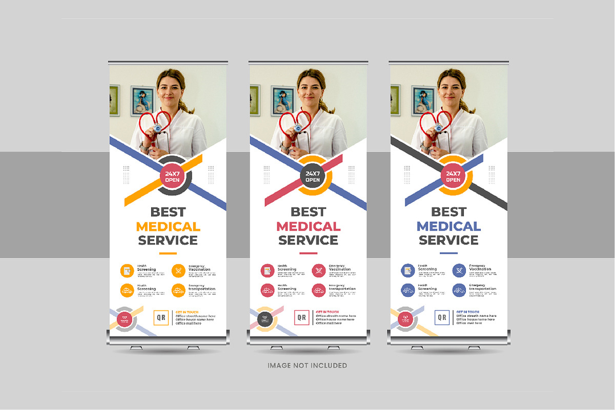 Medical, hospital roll up banner set, a Card Template by Pavel_design (Photo 2 of 11)