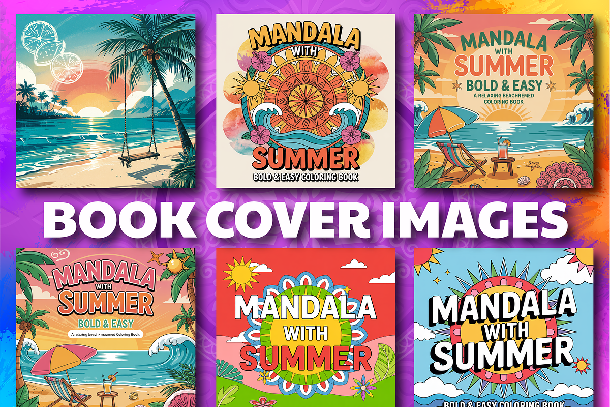 Mandala With Summer Coloring Book, a Decorative Illustration by Design Zone (Photo 2 of 5)