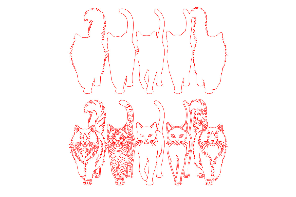 Soho Cat Laser Cut Wall Decor SVG, an Object Graphic by Rose Art (Photo 3 of 3)