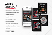 Fitness Carousel Instagram Posts Red, a Social Media Template by DigiPax (Thumbnail 2 of 11)