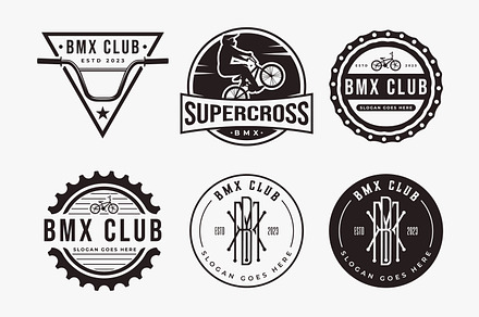 Set of sport BMX logo, a Branding & Logo Template by DOMHOUZE
