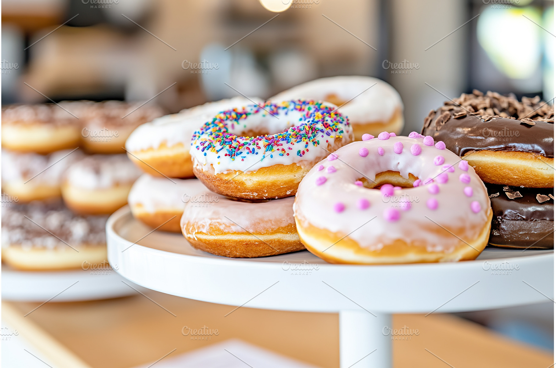 Assorted donuts with frosting and, a Food & Drink Photo by Lermont51