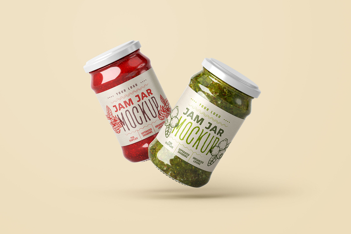 Jam Jar Mockup Set | Label Design, a Cups & Container Mockup by Deeplab (Photo 9 of 15)