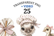 25 Thanksgiving Clipart, an Animal Illustration by Pati Charm Studio (Thumbnail 1 of 8)