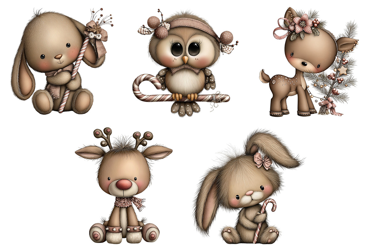 Cute Cartoon-Christmas Clipart Png, an Illustration by Craft Nest (Photo 7 of 11)