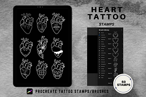 50 Procreate Heart Stamps